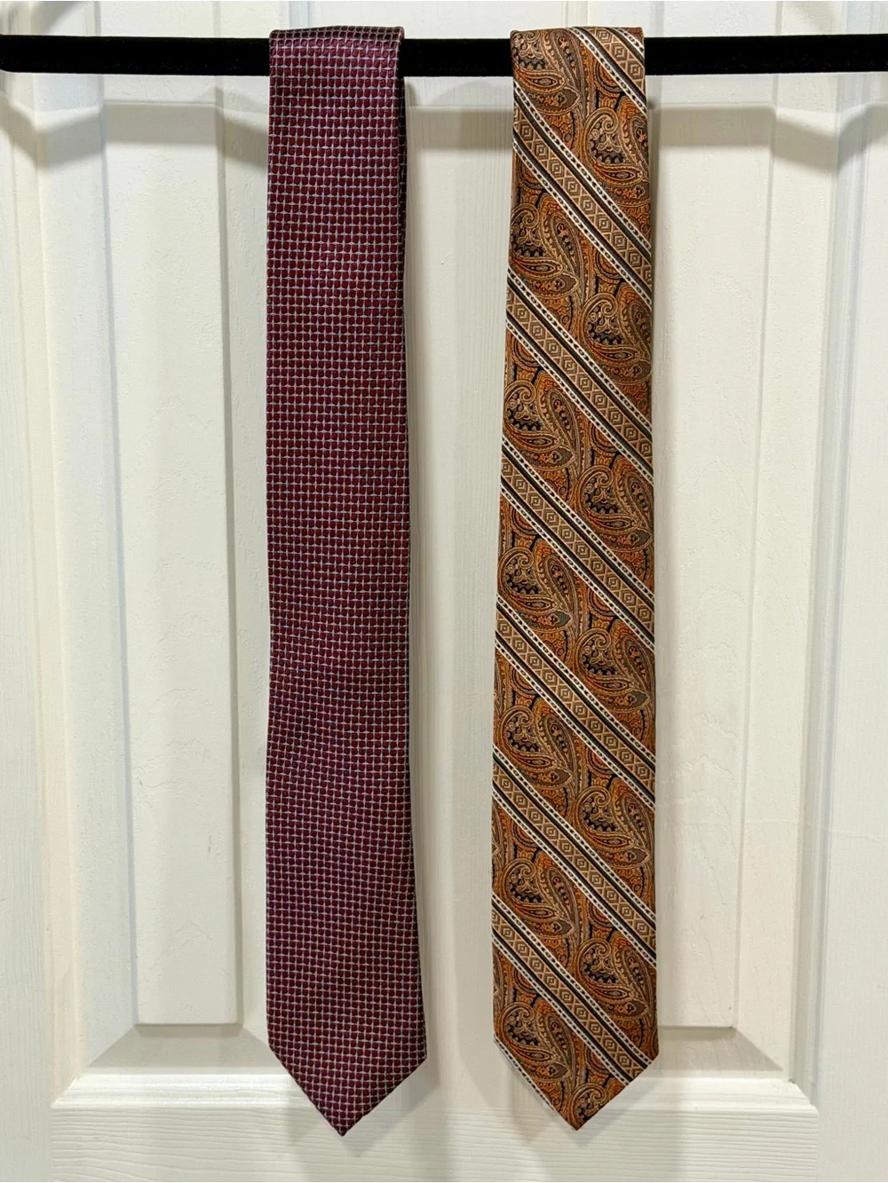 Pronto Uomo Burgundy and Brown Patterned Neckties - Set of 2